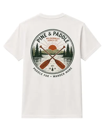 Pine & Paddle “Crossed Paddles” Heavyweight Tee T-Shirts — Pine & Paddle