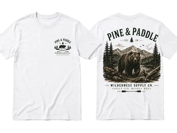 Paddle Far, Wander More — Grizzly Tee