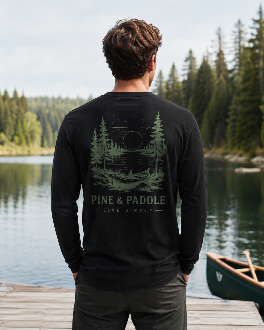 Pine & Paddle Live Simply Canoe Long Sleeve view 4